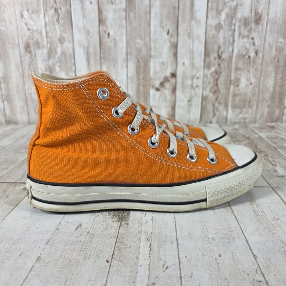 Converse Chuck Taylor All Star High Top Orange Canvas Sneakers 1H454 Womens 8